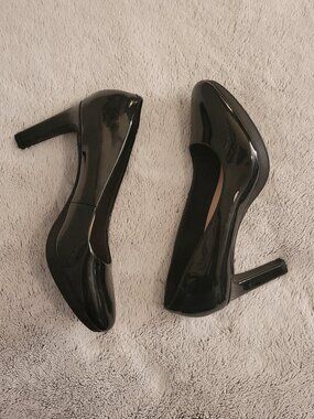 Clarks Black Patent Leather 4” Platform Heels